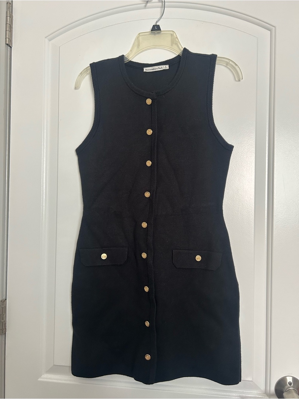 Abercrombie & Fitch Button Through Mini Dress Size S NWT preppy chic 90s minimal - Picture 2 of 16